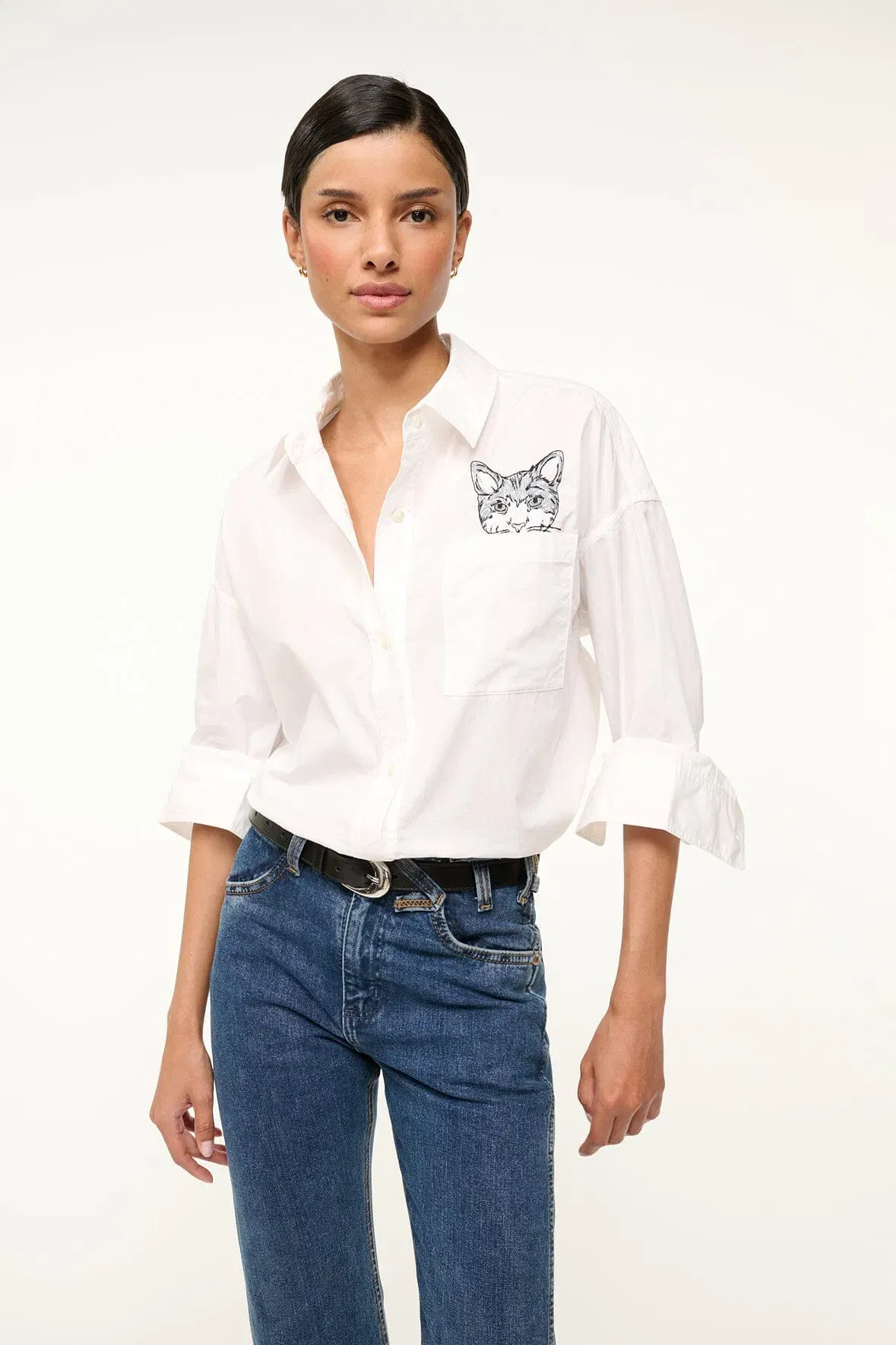 CUSTOM STAUD x C.BONZ CLASSIC OVERSIZED SHIRT WHITE