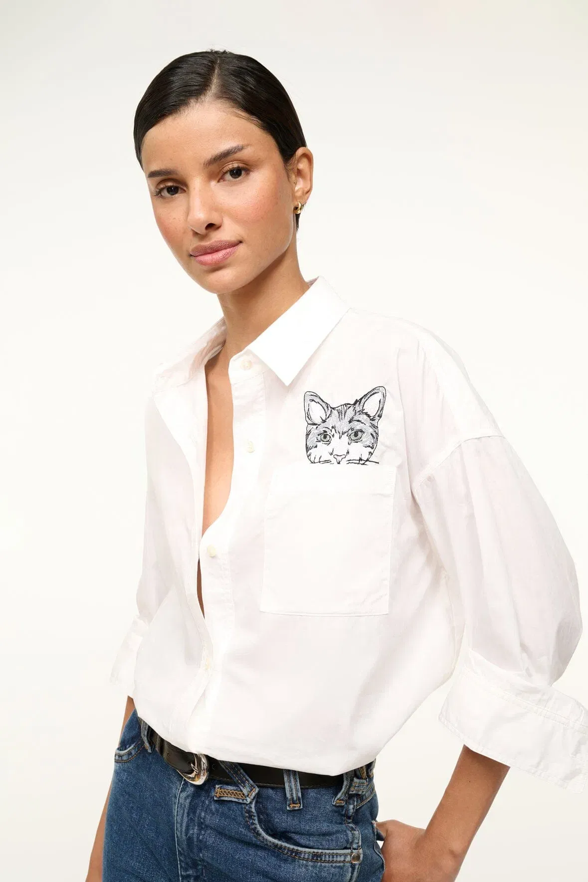 CUSTOM STAUD x C.BONZ CLASSIC OVERSIZED SHIRT WHITE