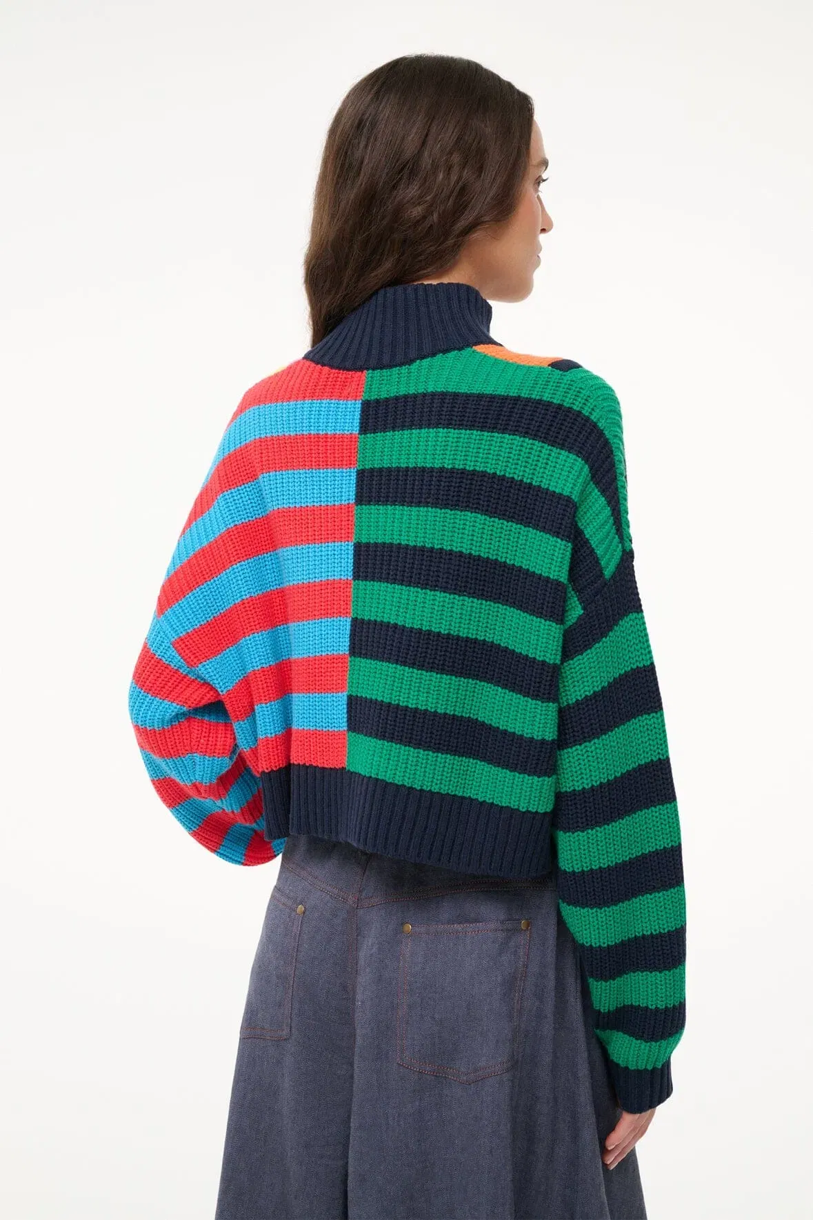 CROPPED HAMPTON SWEATER CABANA STRIPE MULTI