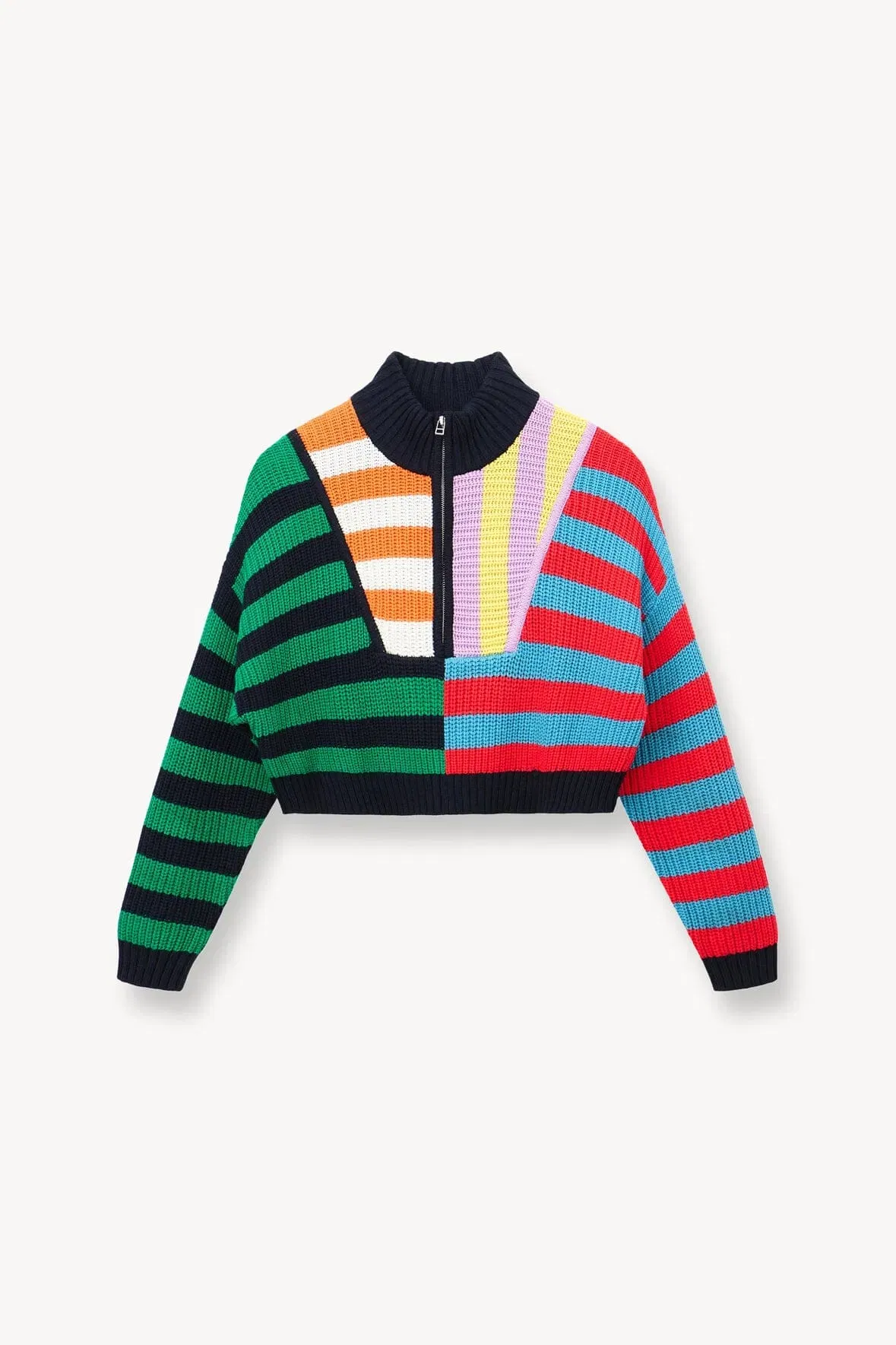 CROPPED HAMPTON SWEATER CABANA STRIPE MULTI