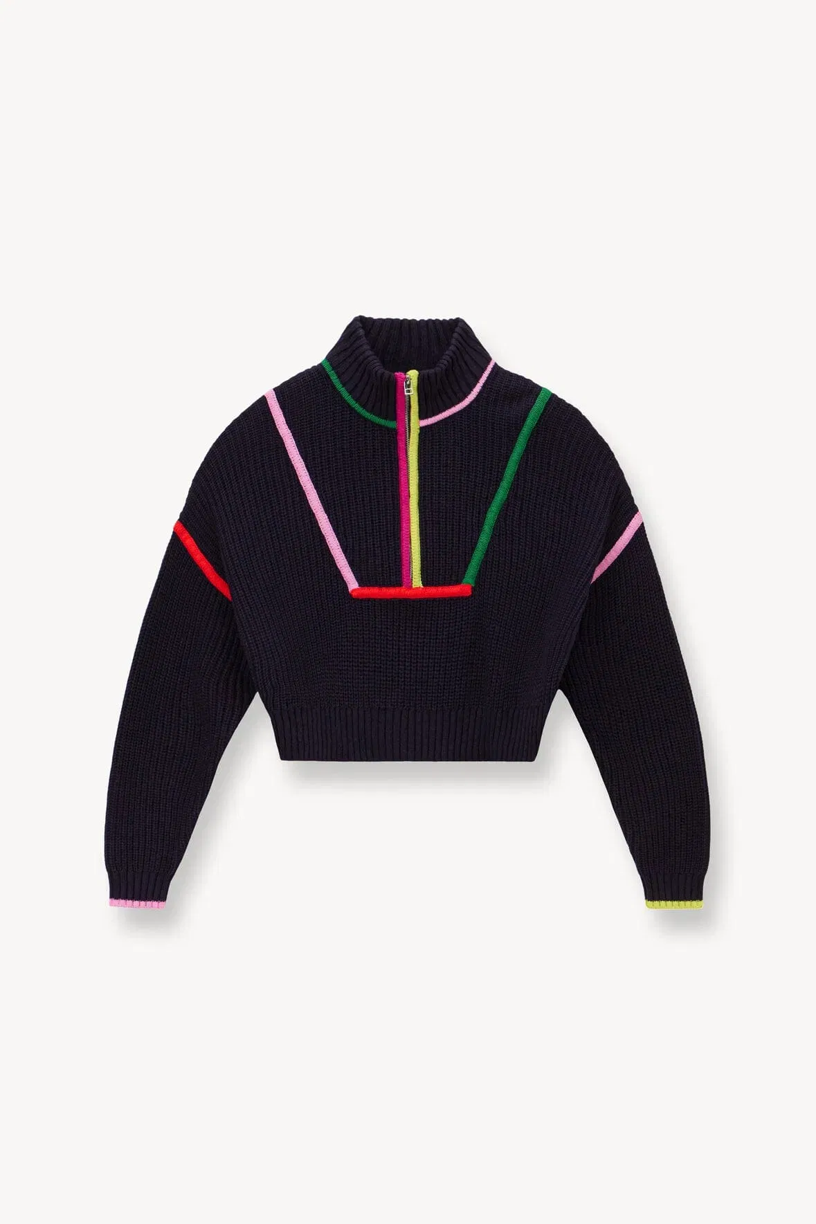 CROPPED HAMPTON SWEATER NAVY MULTI