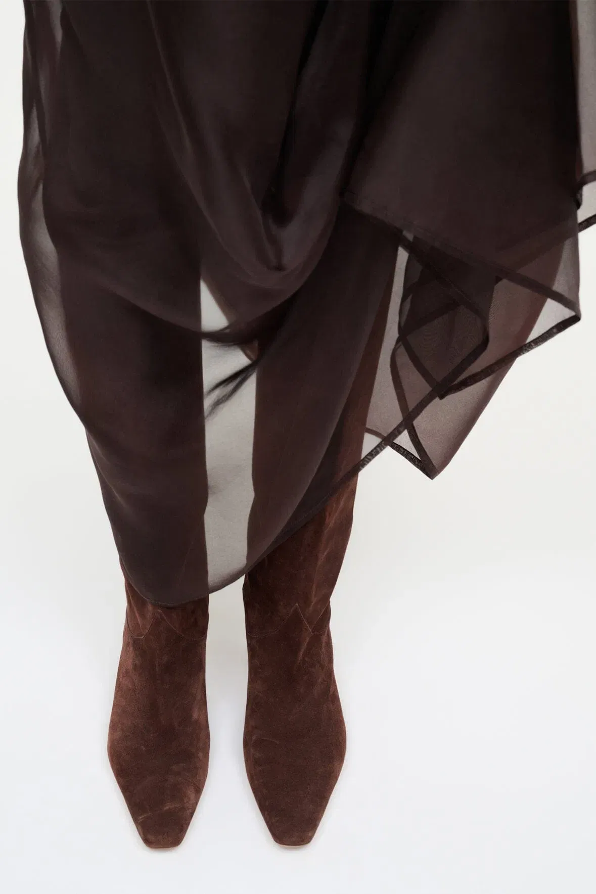 WESTERN WALLY BOOT MAHOGANY SUEDE