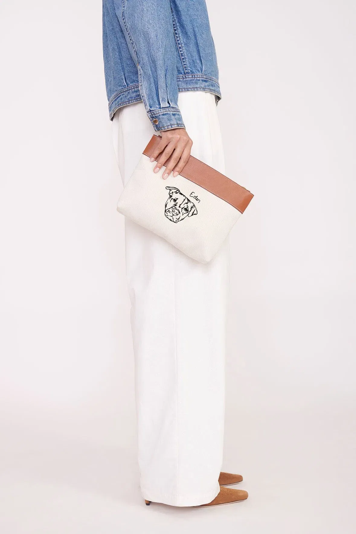 CUSTOM STAUD x C.BONZ DUCKIE ZIP POUCH CREAM TAN