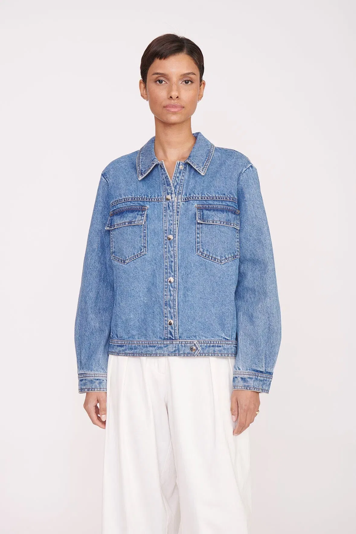 CUSTOM STAUD x C.BONZ OVERSIZED RYAN DENIM JACKET MEDIUM WASH
