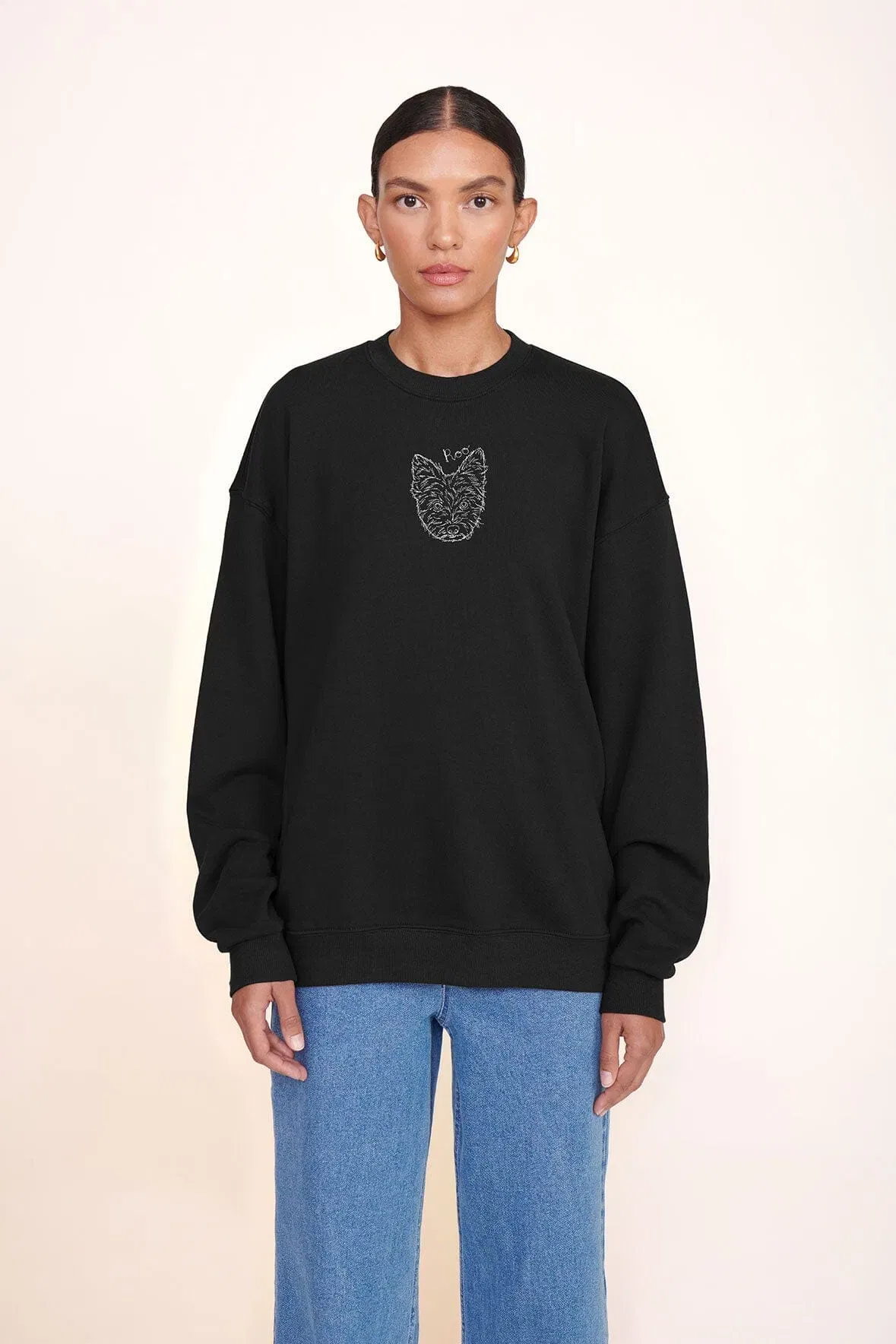 CUSTOM STAUD x C.BONZ OVERSIZED SWEATSHIRT BLACK