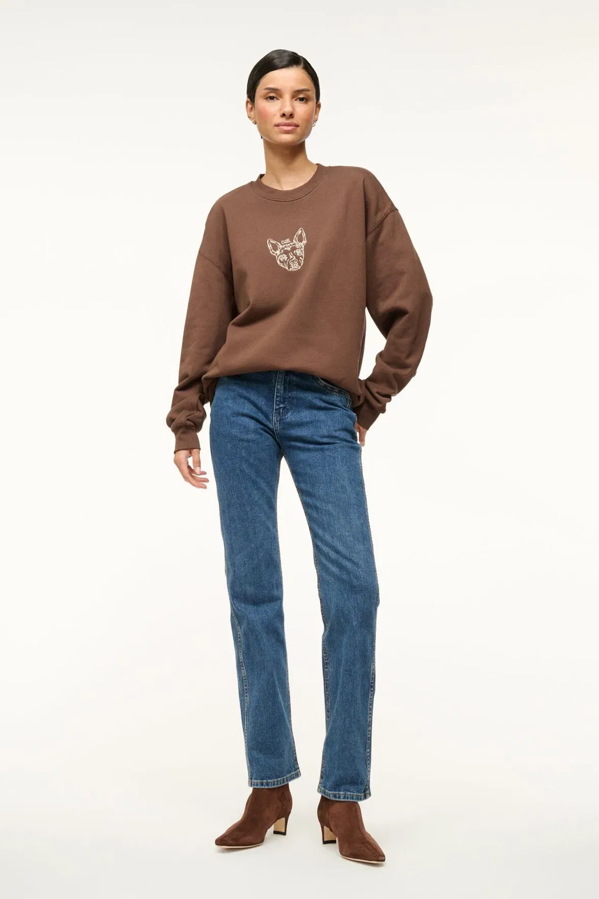 CUSTOM STAUD x C.BONZ OVERSIZED SWEATSHIRT BROWN