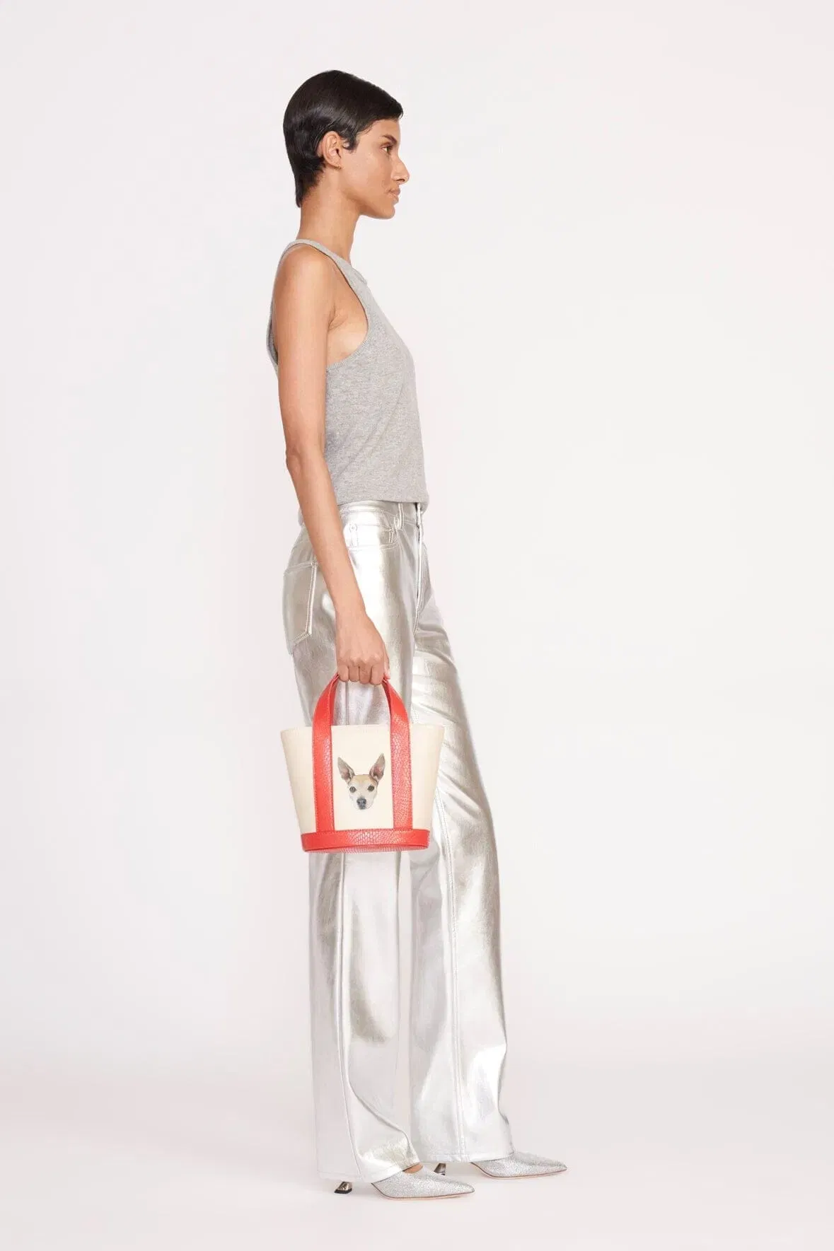 CUSTOM ALLORA MINI TOTE CREAM RED ROSE