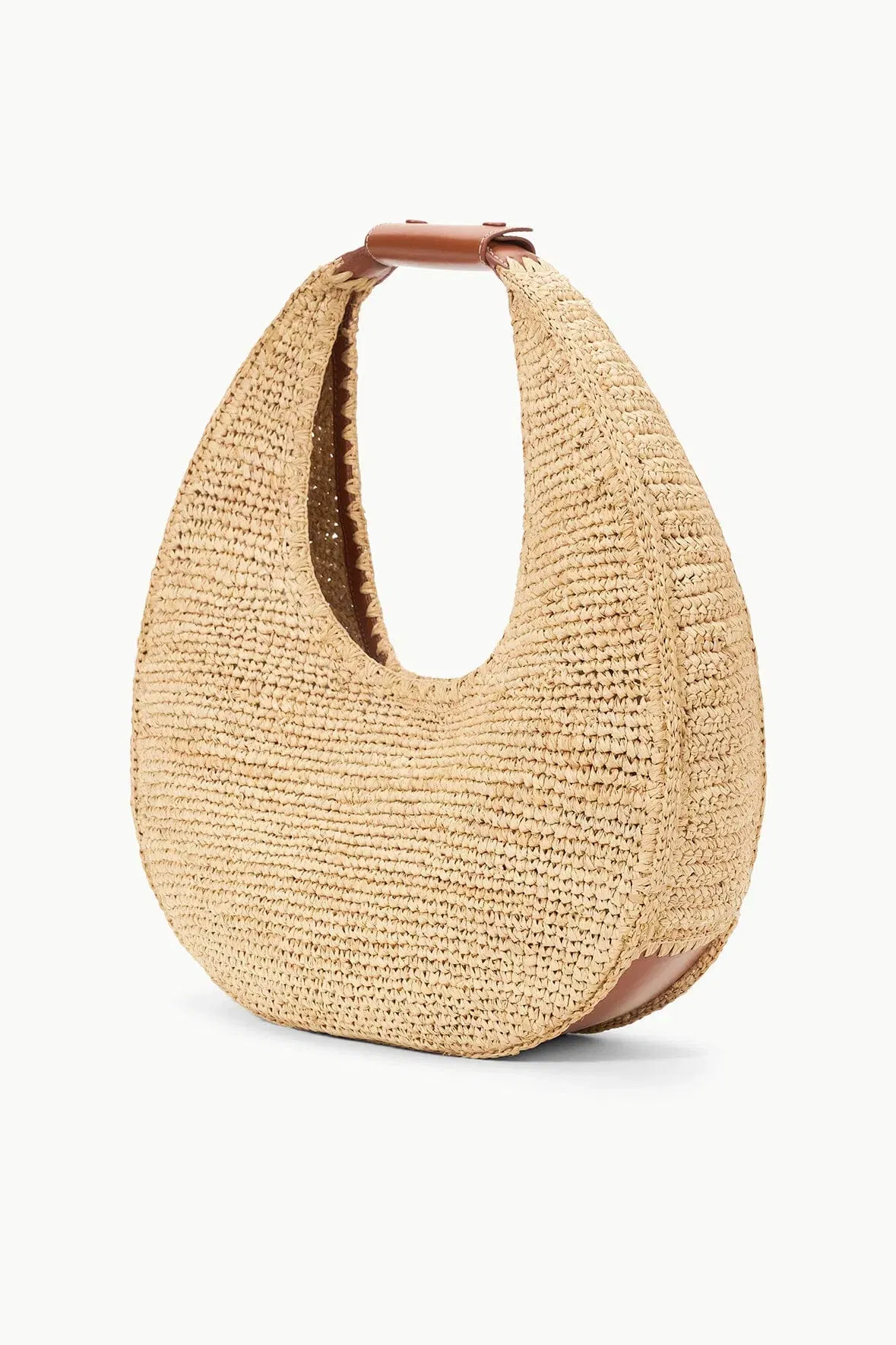 LARGE RAFFIA MOON BAG NATURAL RAFFIA