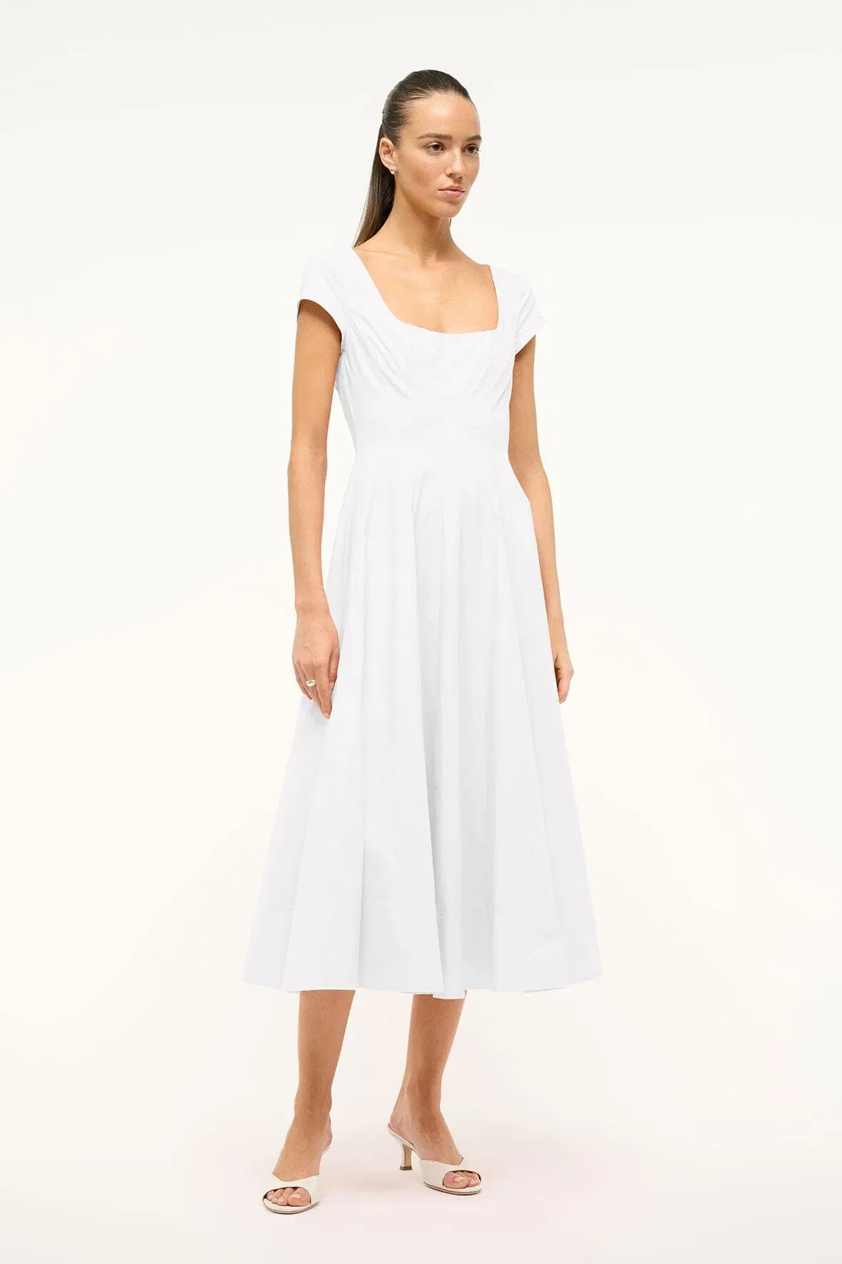 SHORT SLEEVE WELLS DRESS WHITE