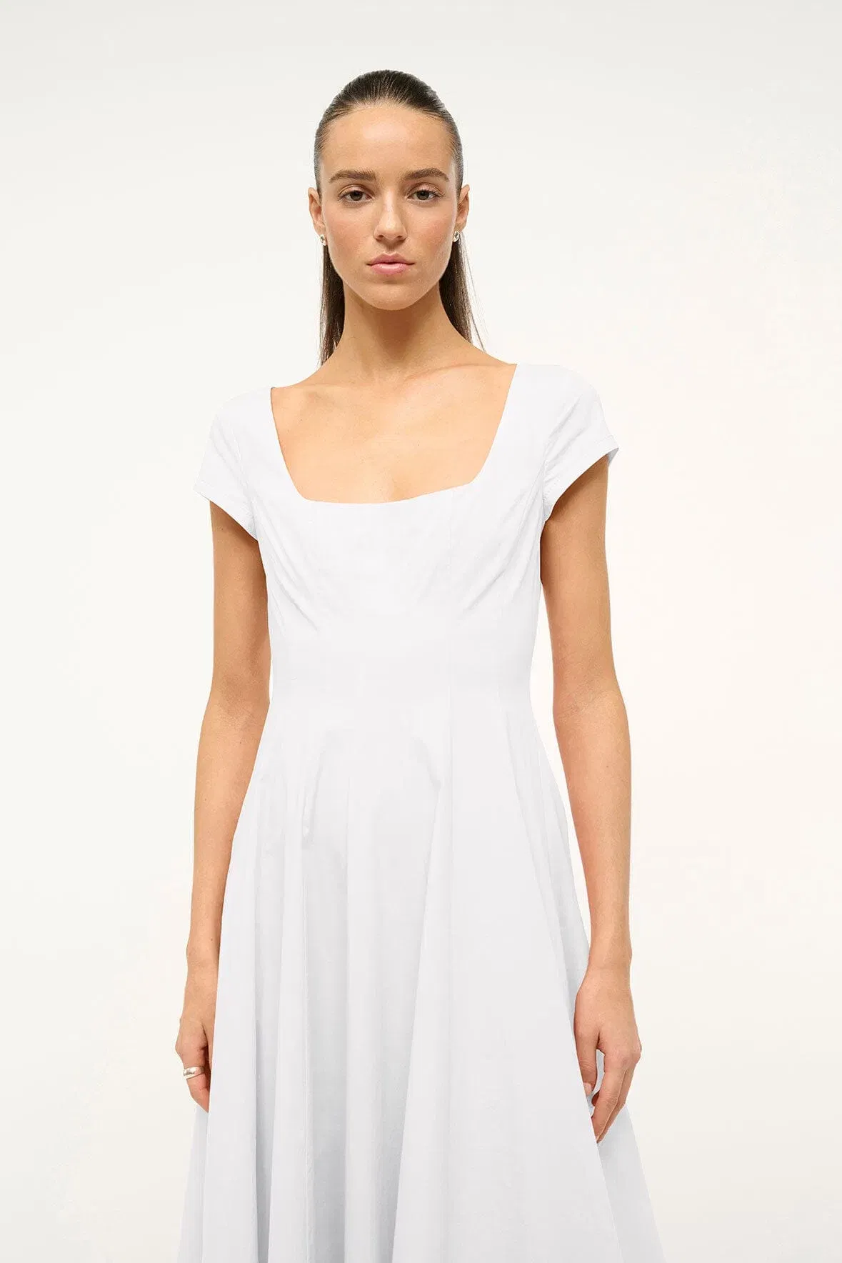 SHORT SLEEVE WELLS DRESS WHITE