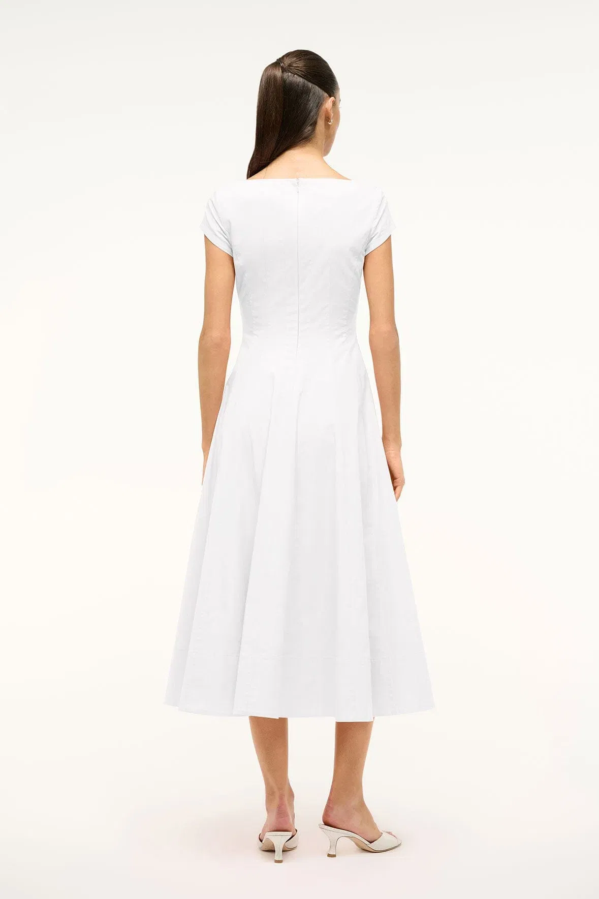 SHORT SLEEVE WELLS DRESS WHITE