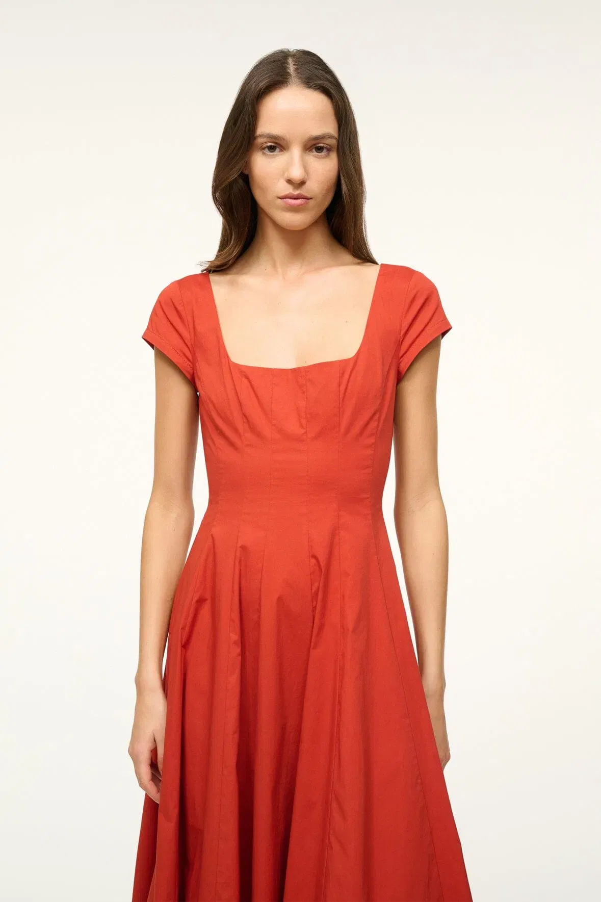 SHORT SLEEVE WELLS DRESS RUST
