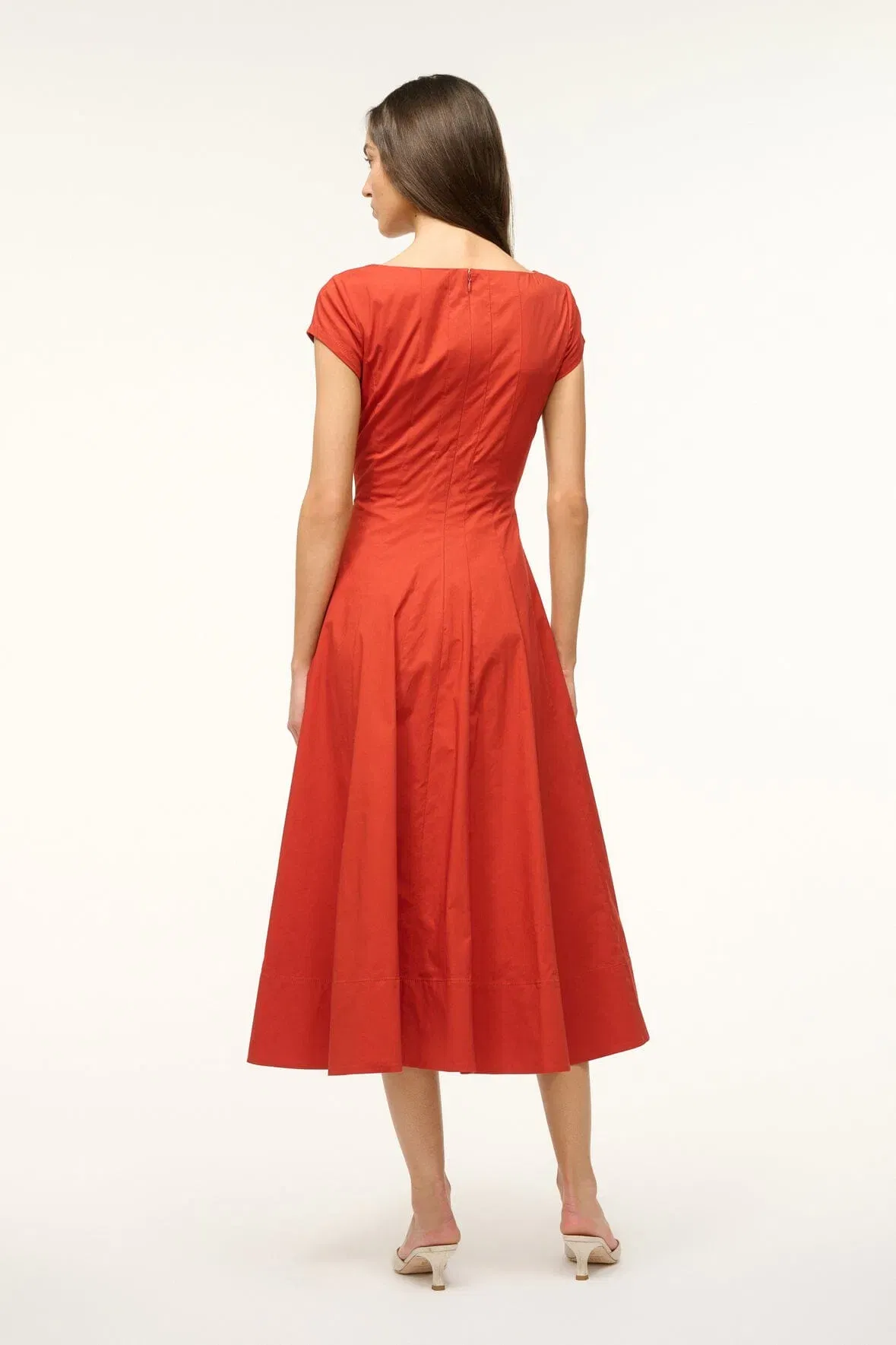 SHORT SLEEVE WELLS DRESS RUST