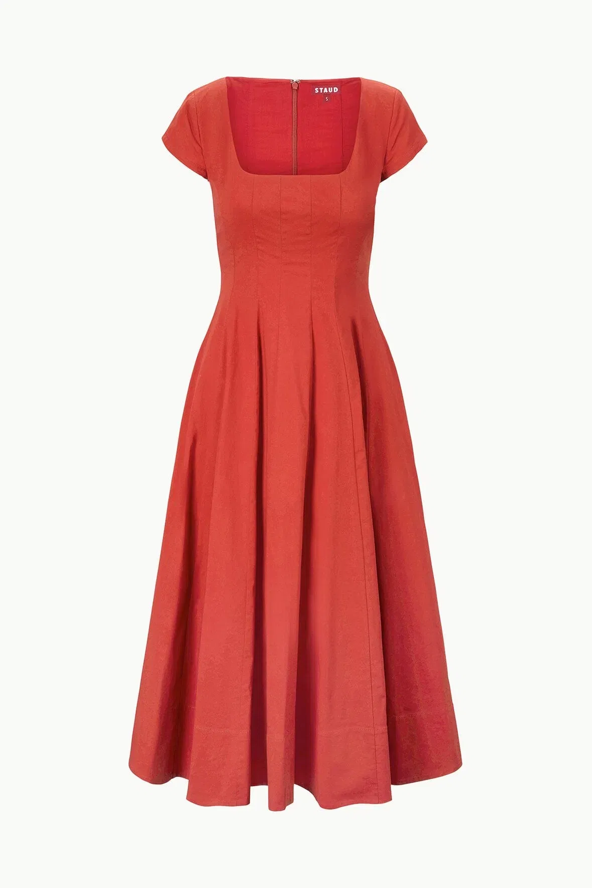 SHORT SLEEVE WELLS DRESS RUST