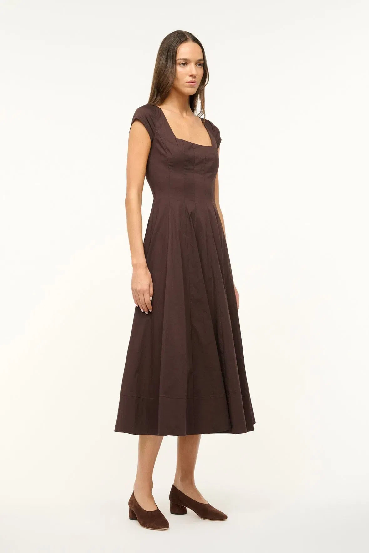 SHORT SLEEVE WELLS DRESS EARTH