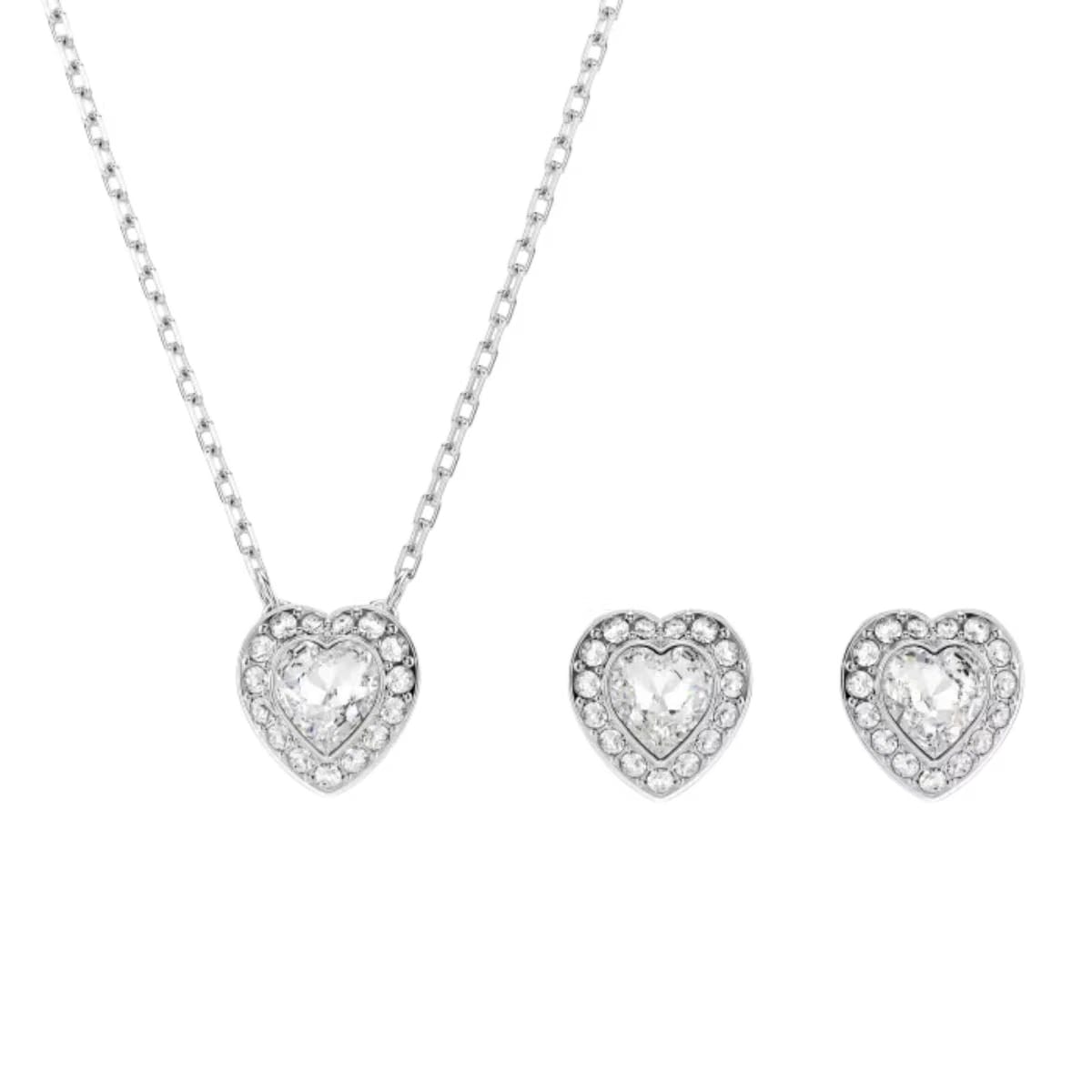 Swarovski® Ss25 Capsule Women's Base Metal Set: Necklace + Earrings - Silver 5720849