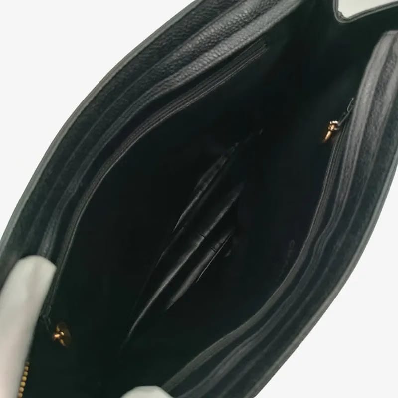 RA167 - CHANEL Vintage Black Caviar Leather Triple CC Tote Bag