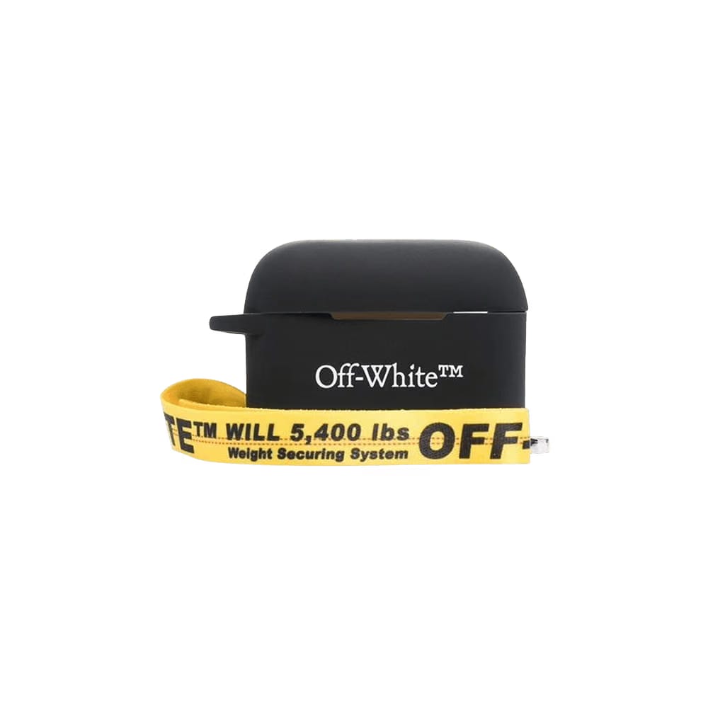 OFF-WHITE Logo Print AirPods Strap Case Black/White