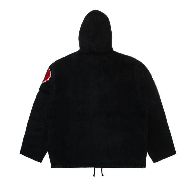 Supreme Accent Brushed Zip Up Hooded Sweater Black