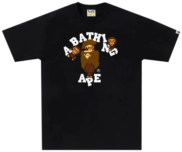 BAPE College Milo T-Shirt Black