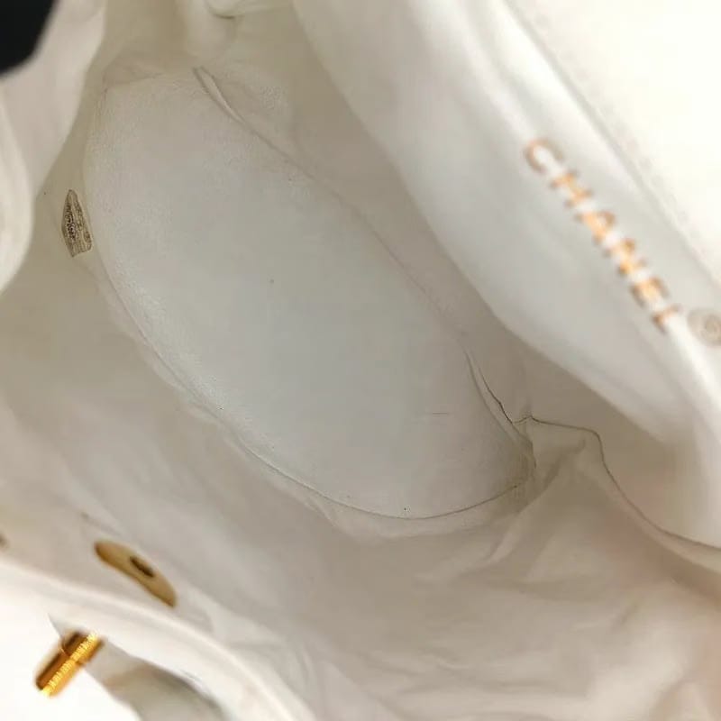 C338 - CHANEL Vintage White Lambskin Duma Backpack