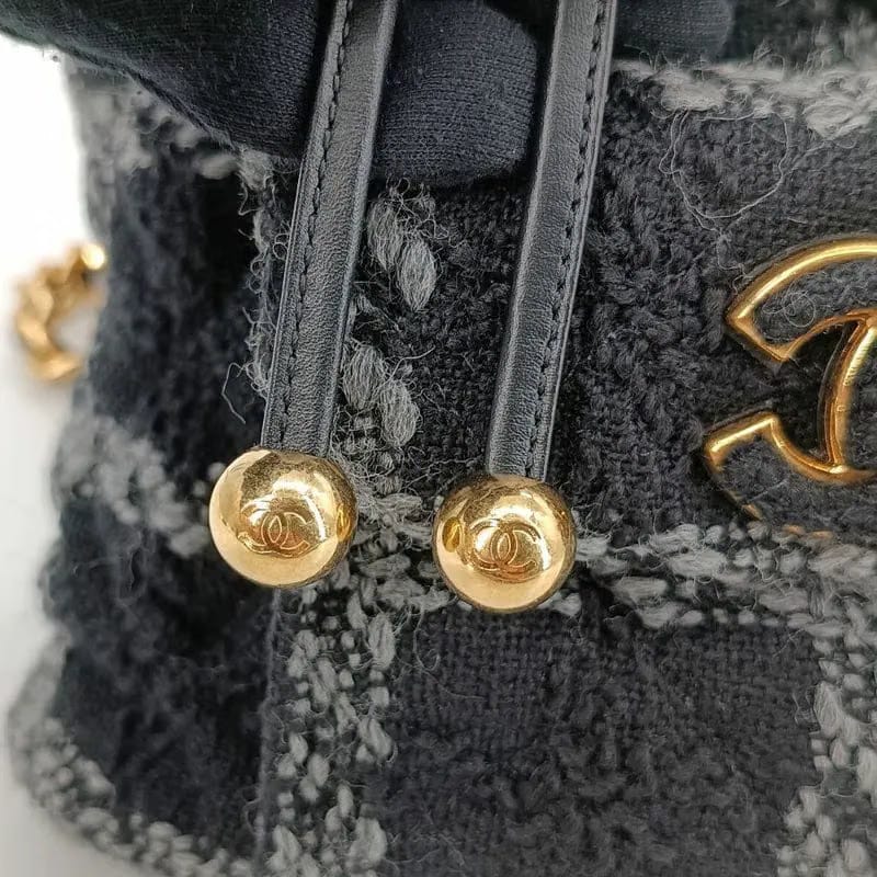 C341 - CHANEL Black Tweed Duma Backpack