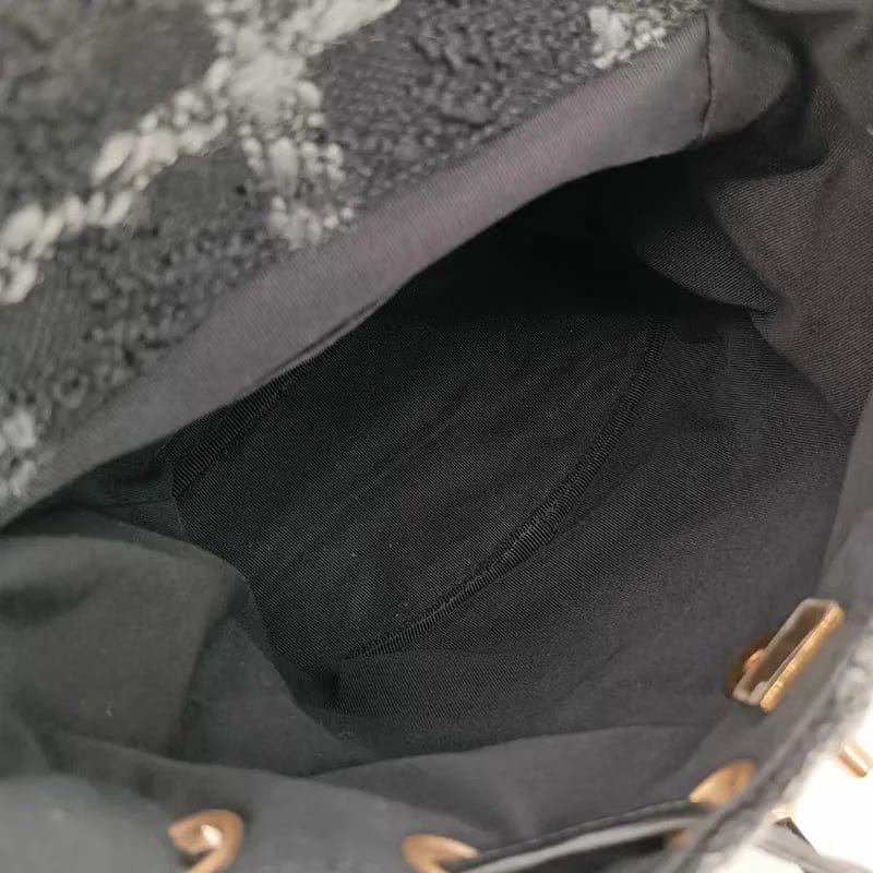 C341 - CHANEL Black Tweed Duma Backpack