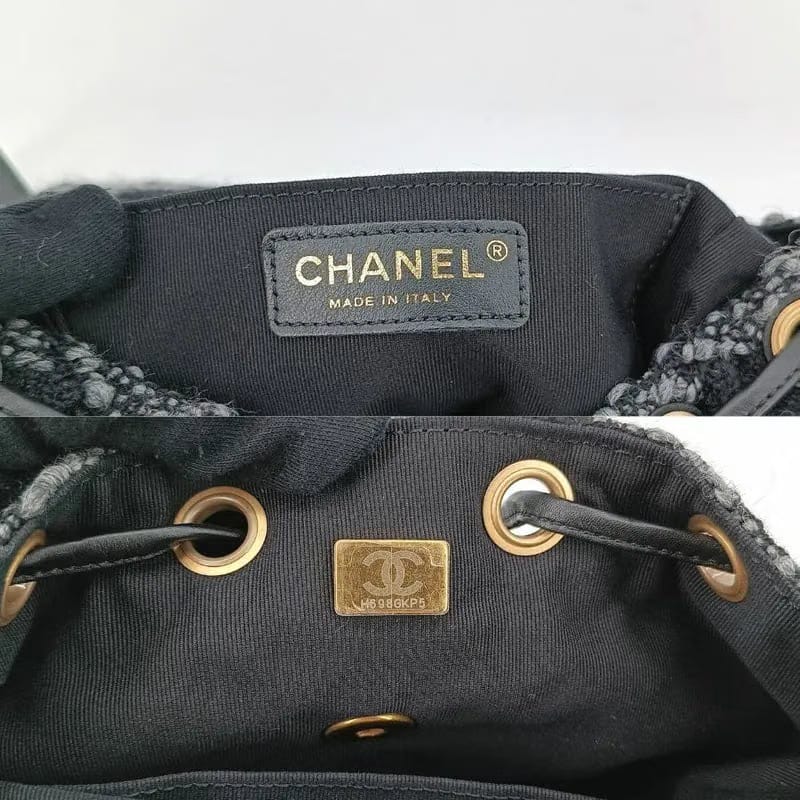C341 - CHANEL Black Tweed Duma Backpack