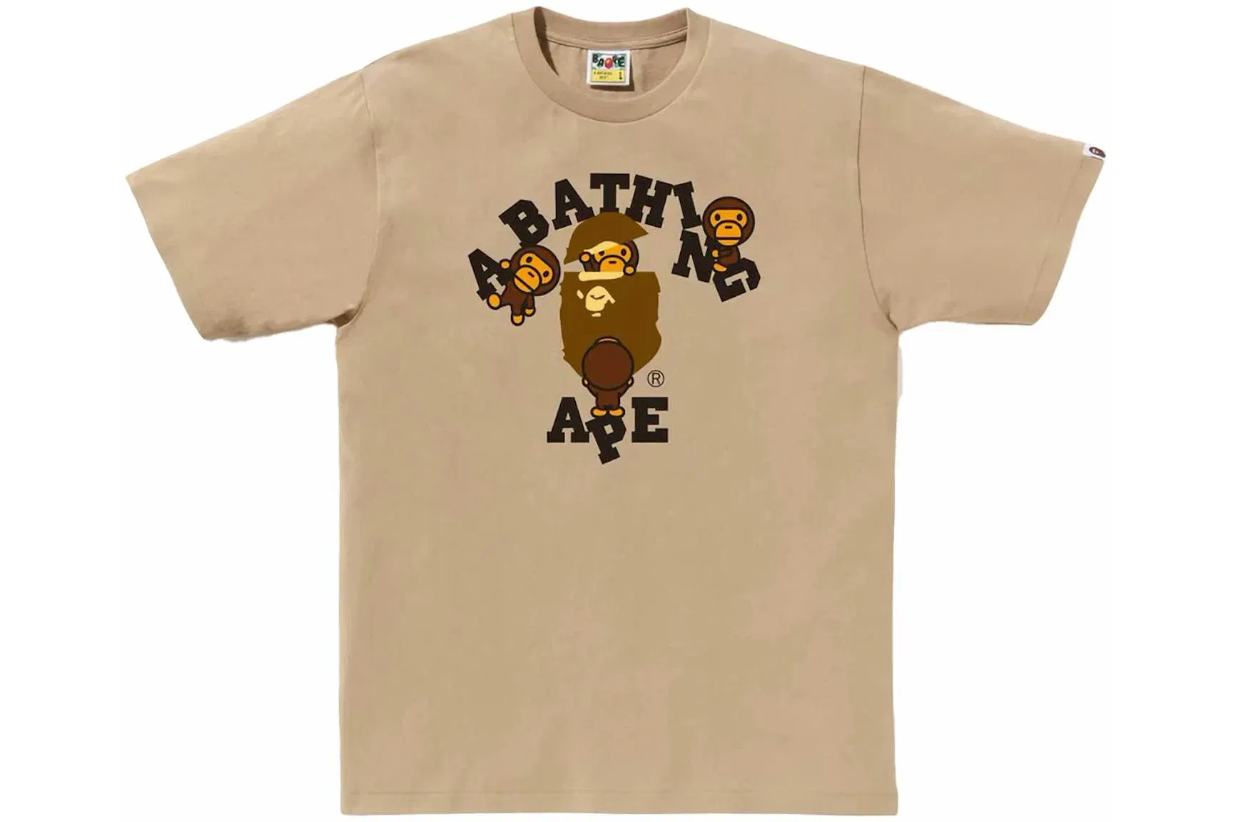 BAPE College Milo T-Shirt Beige
