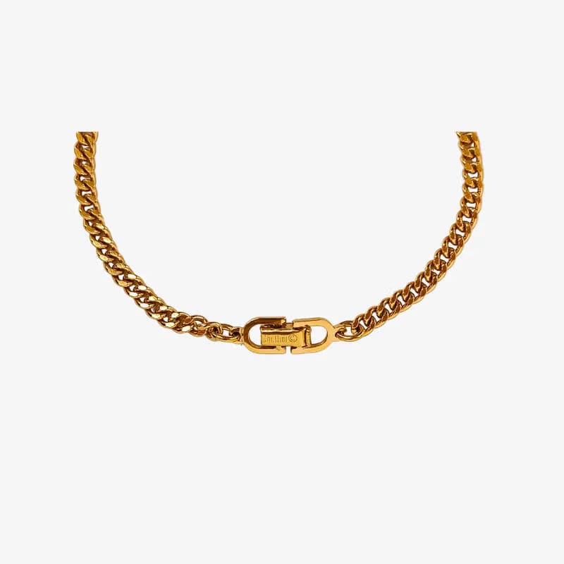 JT371 - CHRISTIAN DIOR Vintage CD Logo Rhinestone Bracelet