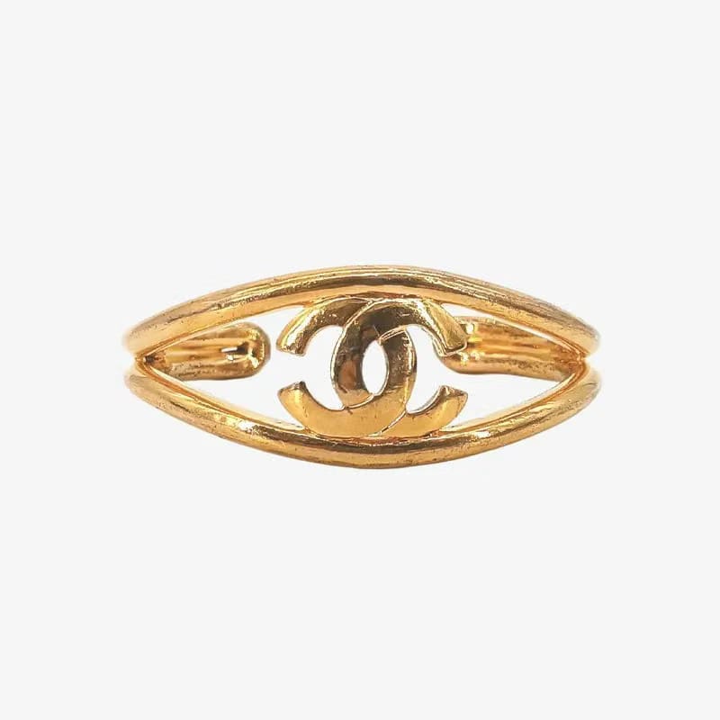 TK005 - CHANEL CC Logo Gold Cuff Bracelet