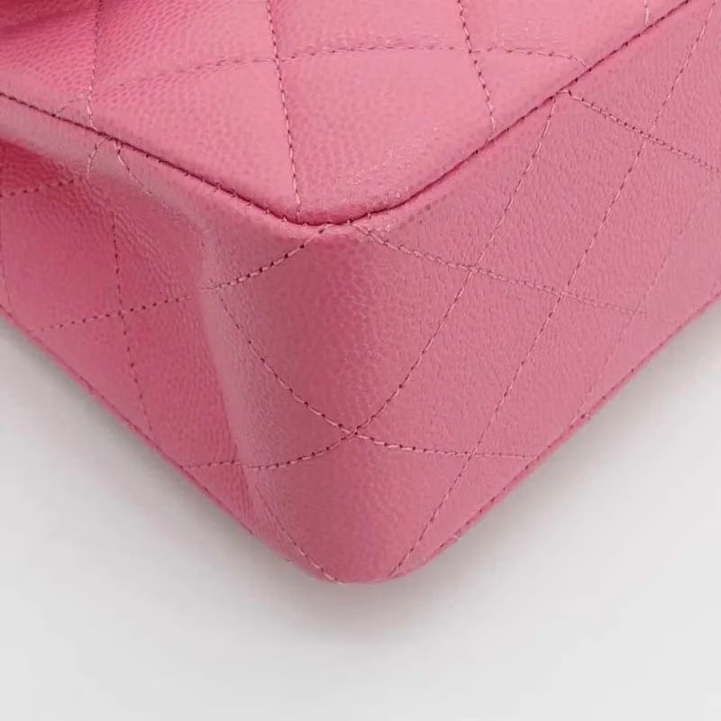 JQ922 - CHANEL Pink Caviar 23cm Double Flap Bag