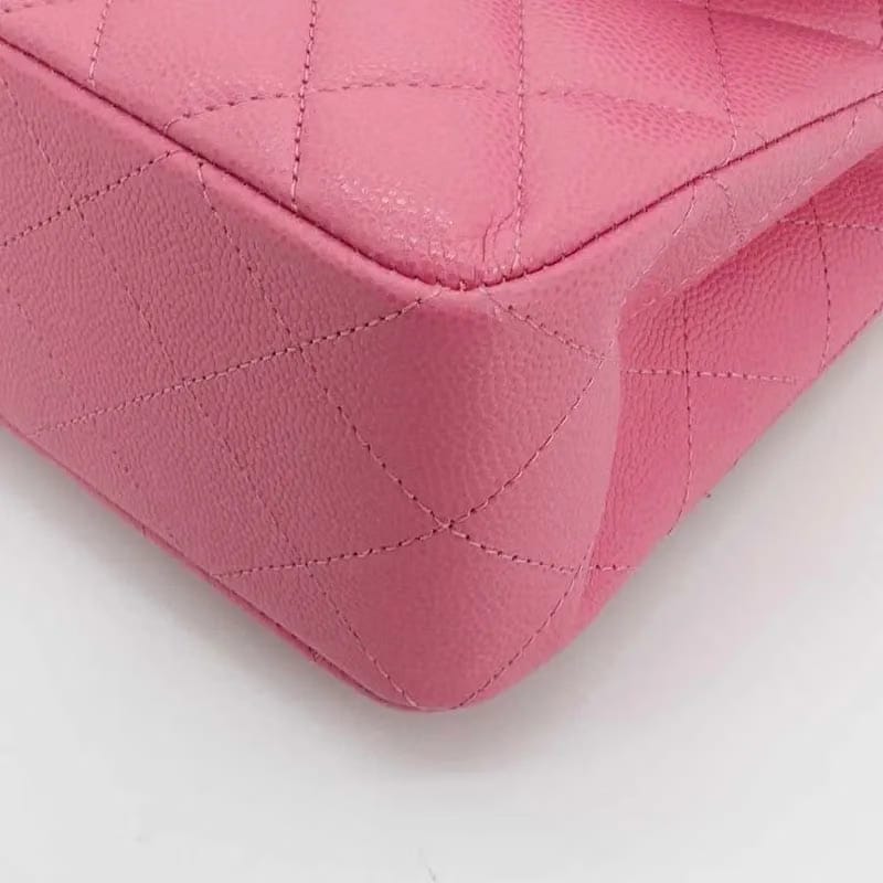 JQ922 - CHANEL Pink Caviar 23cm Double Flap Bag