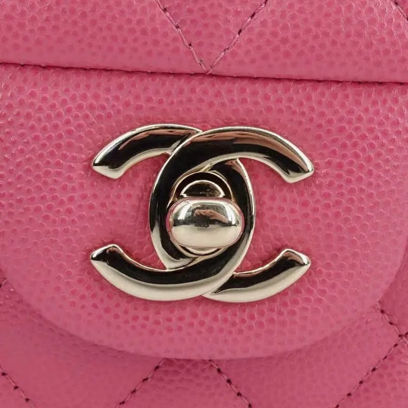 JQ922 - CHANEL Pink Caviar 23cm Double Flap Bag