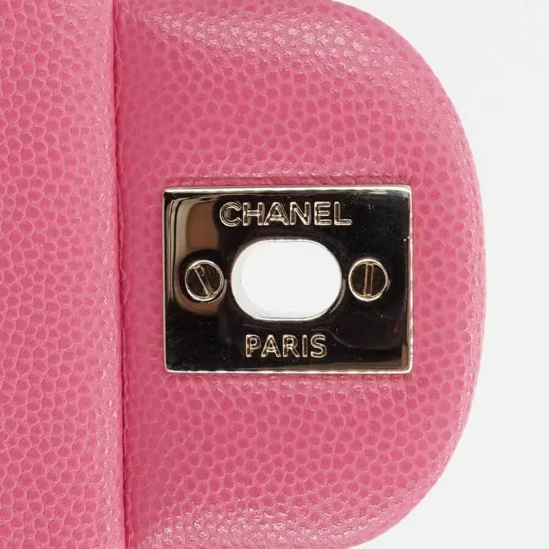 JQ922 - CHANEL Pink Caviar 23cm Double Flap Bag