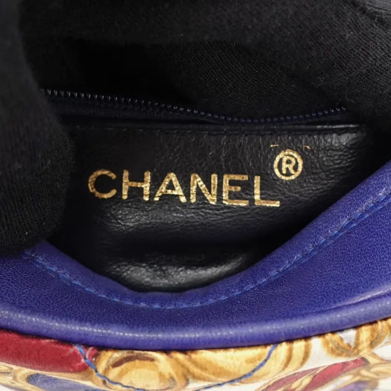 JQ579 - CHANEL Vinatge Blue Satin Mini Bag