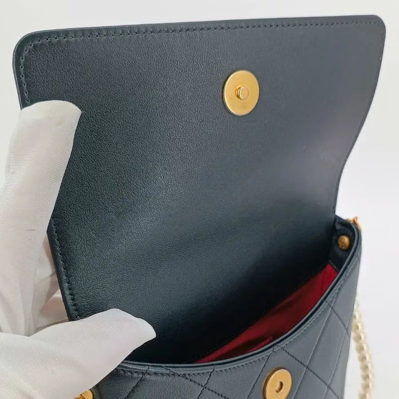 C482 - CHANEL Black Calfskin Imitation Pearls Flap Bag