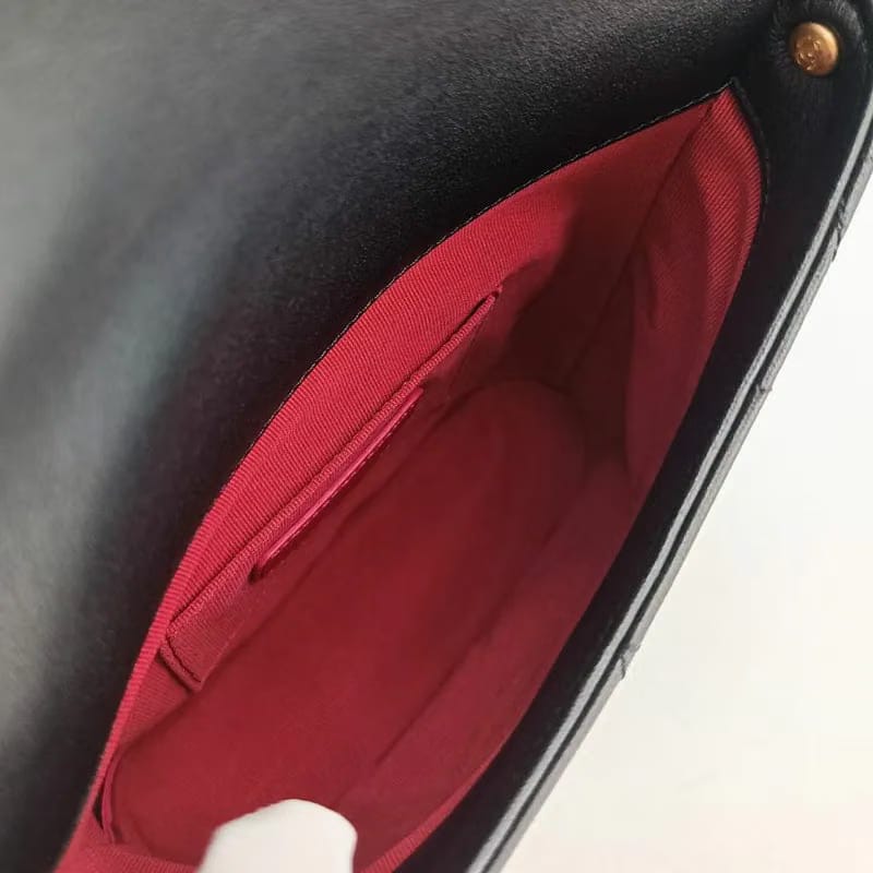C482 - CHANEL Black Calfskin Imitation Pearls Flap Bag