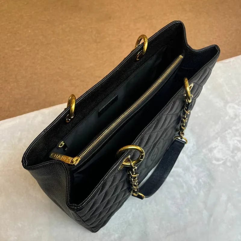 RB457 - CHANEL Vintage Black Caviar Leather GST Tote Bag