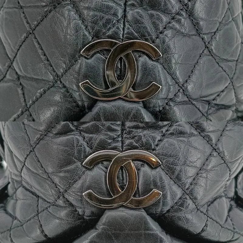 RA660 - CHANEL Vintage Black Calfskin Lady Braid Tote Bag