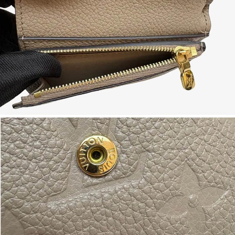 C613 - LOUIS VUITTON Gray Monogram Empreinte Zoé Wallet