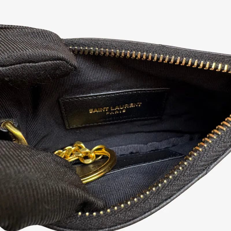 C612 - YSL Black Leather Zipped Coin Purse