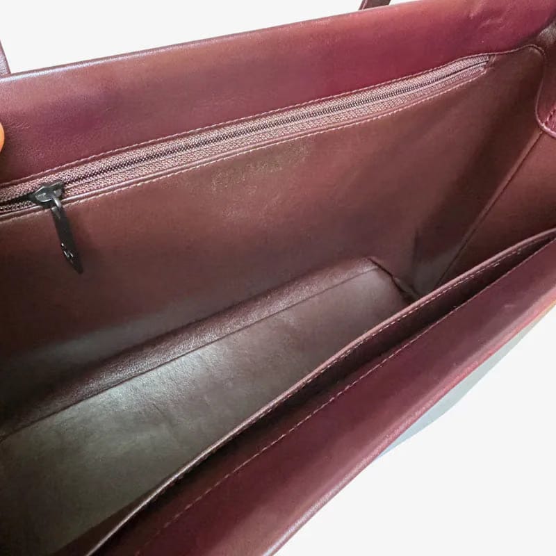 JX926 - CHANEL Vintage Burgundy Calfskin Tote Bag