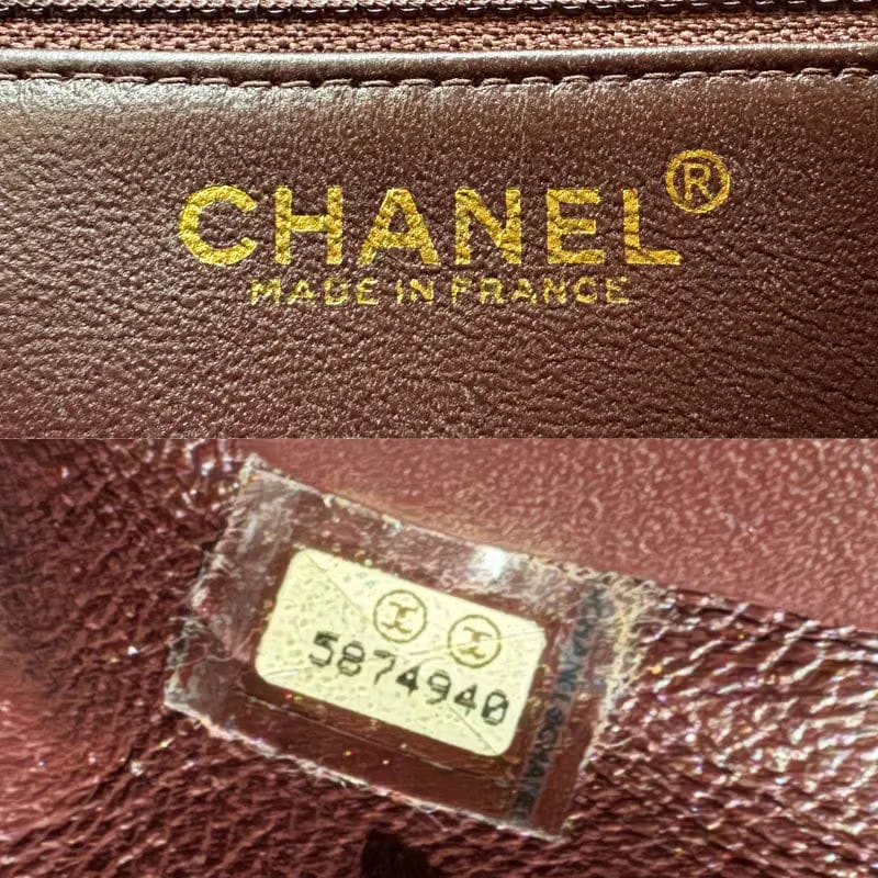 JX926 - CHANEL Vintage Burgundy Calfskin Tote Bag