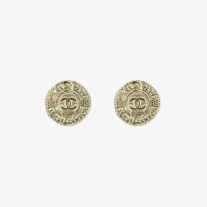C617 - CHANEL Rue Cambon Gold Plated Earrings