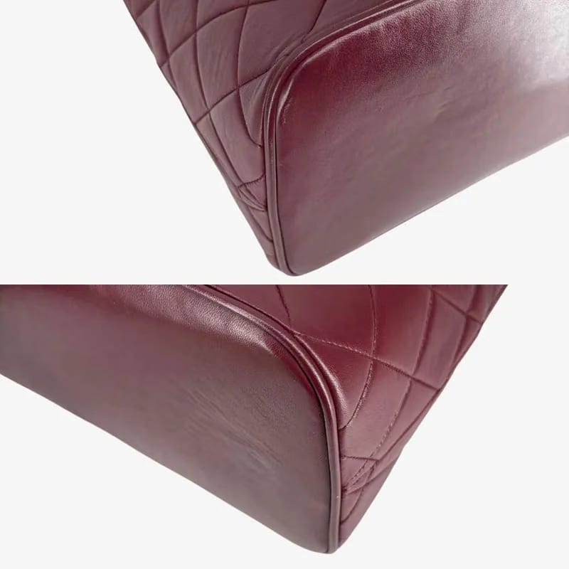 C645 - CHANEL Vintage Burgundy Lambskin 1804 Tote Bag