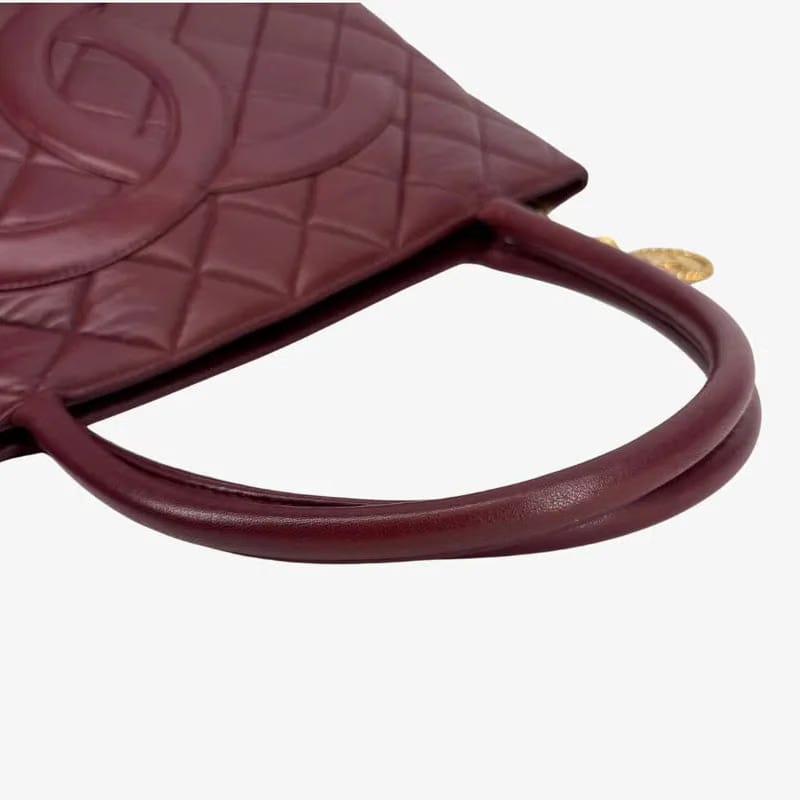 C645 - CHANEL Vintage Burgundy Lambskin 1804 Tote Bag