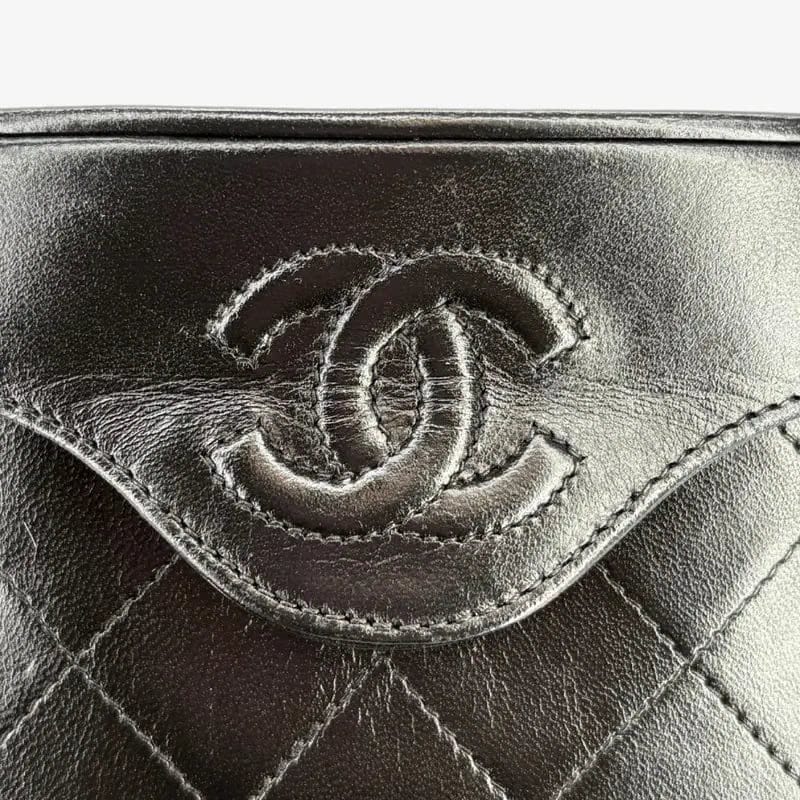 C659 - CHANEL Vintage Black Lambskin Tassels Bucket Bag