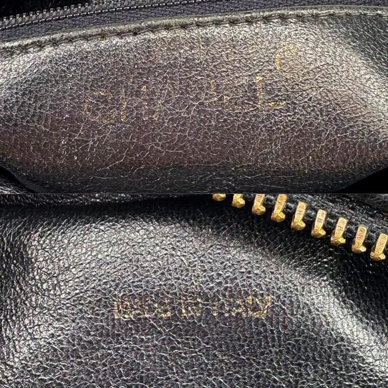 JZ554 - CHANEL Vintage Black Lambskin Tassels Gold Chain Camera Bag