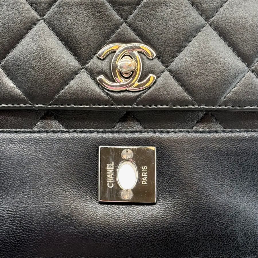 RG705 - CHANEL Vintage Black Lambskin Small Box Shoulder Bag